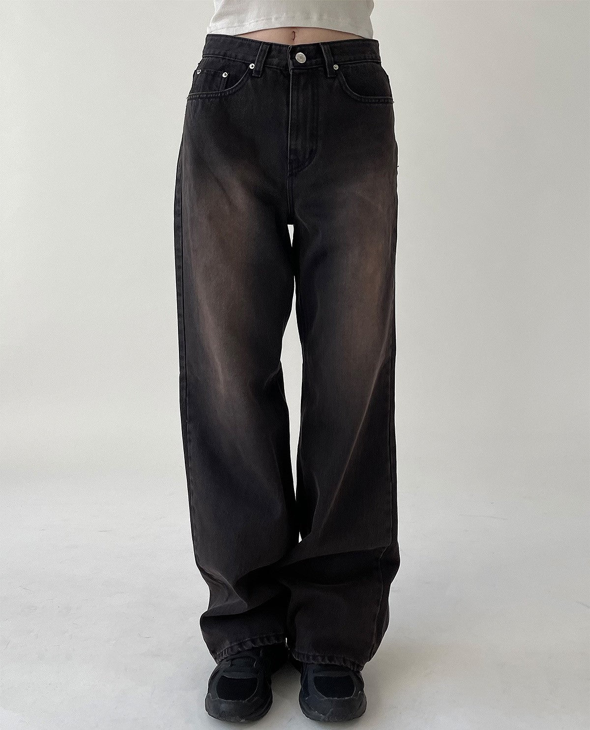 taki washed denim pants