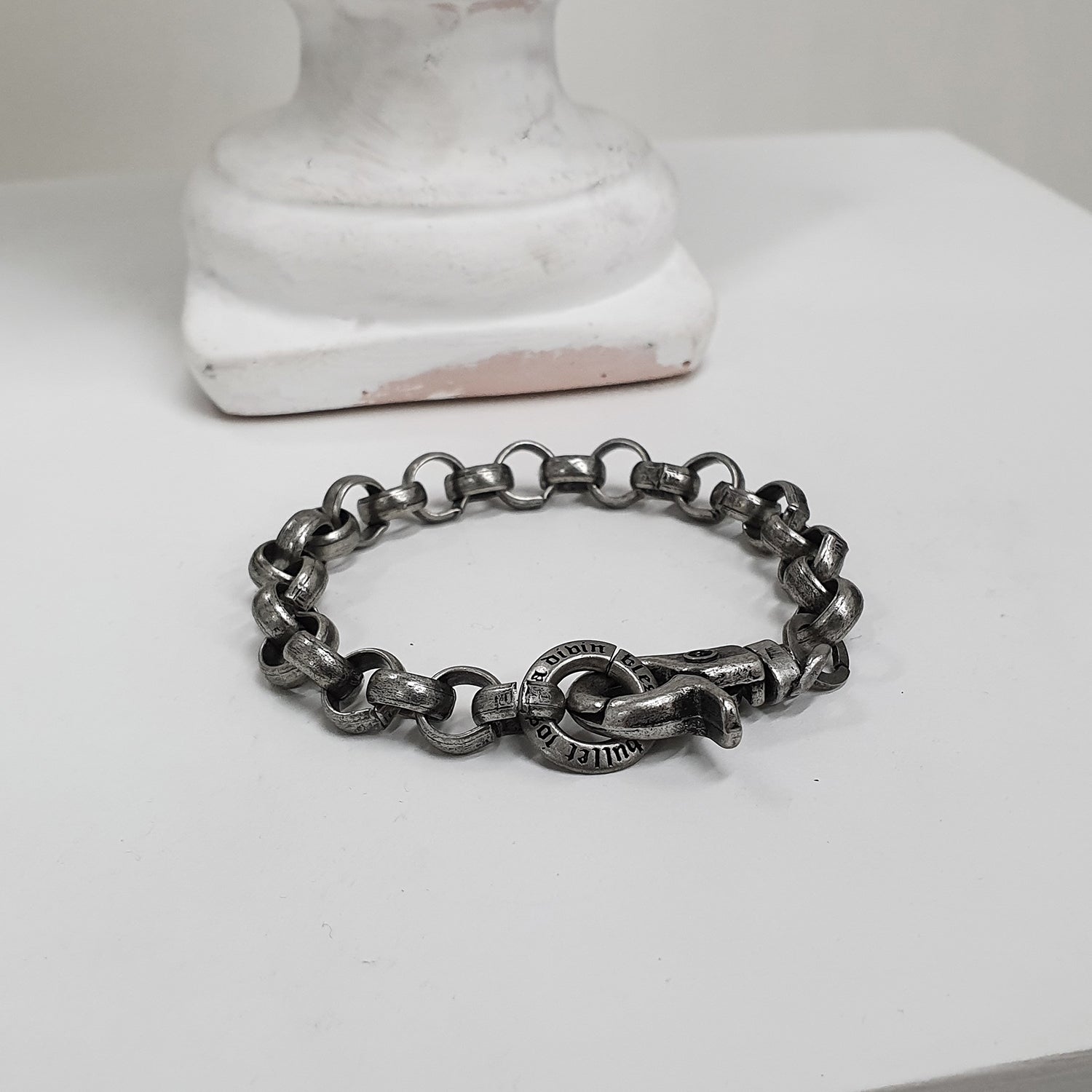 [BLESSEDBULLET]8mm O chain bracelet_dark silver