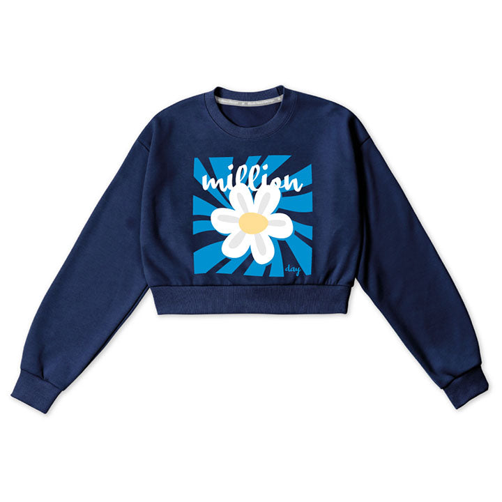 MILLION SQUARE FLOWER CROP SWEATSHIRT