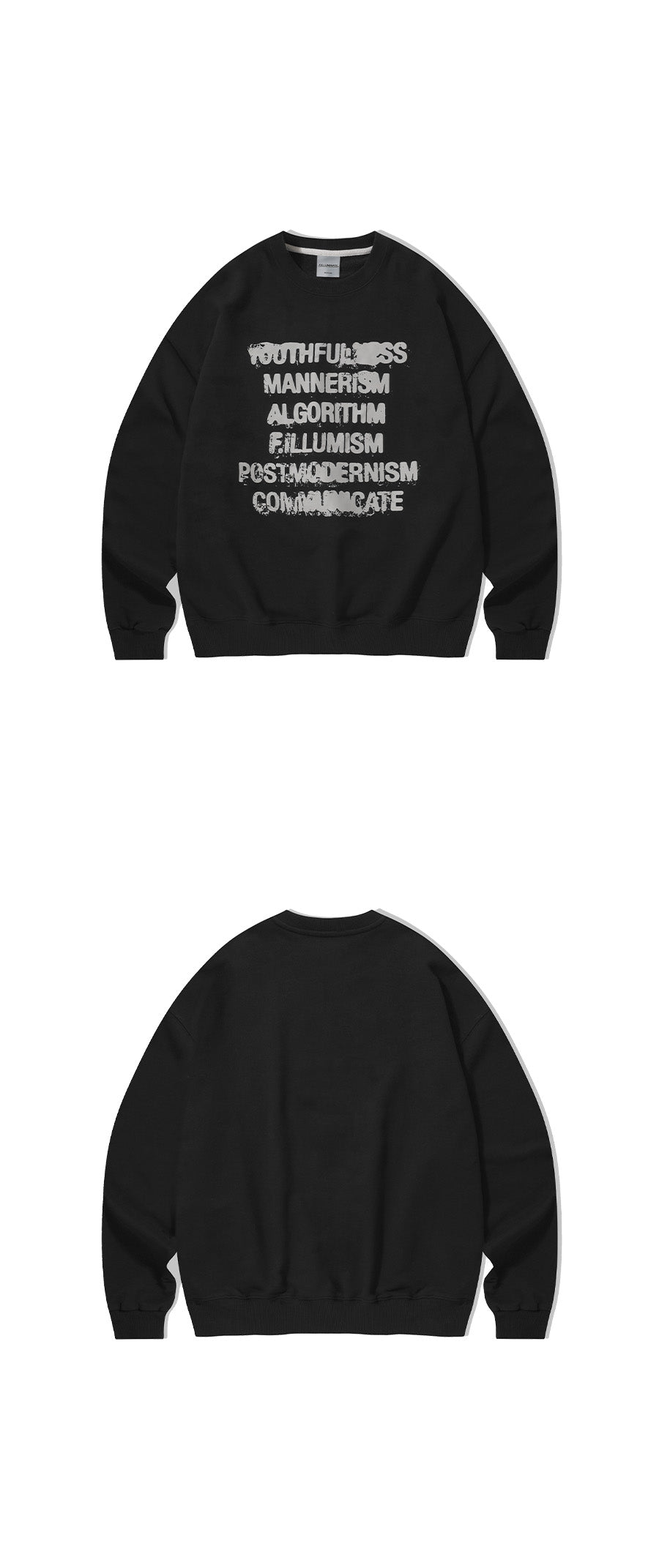 Spread Print Sweat Shirt-Black