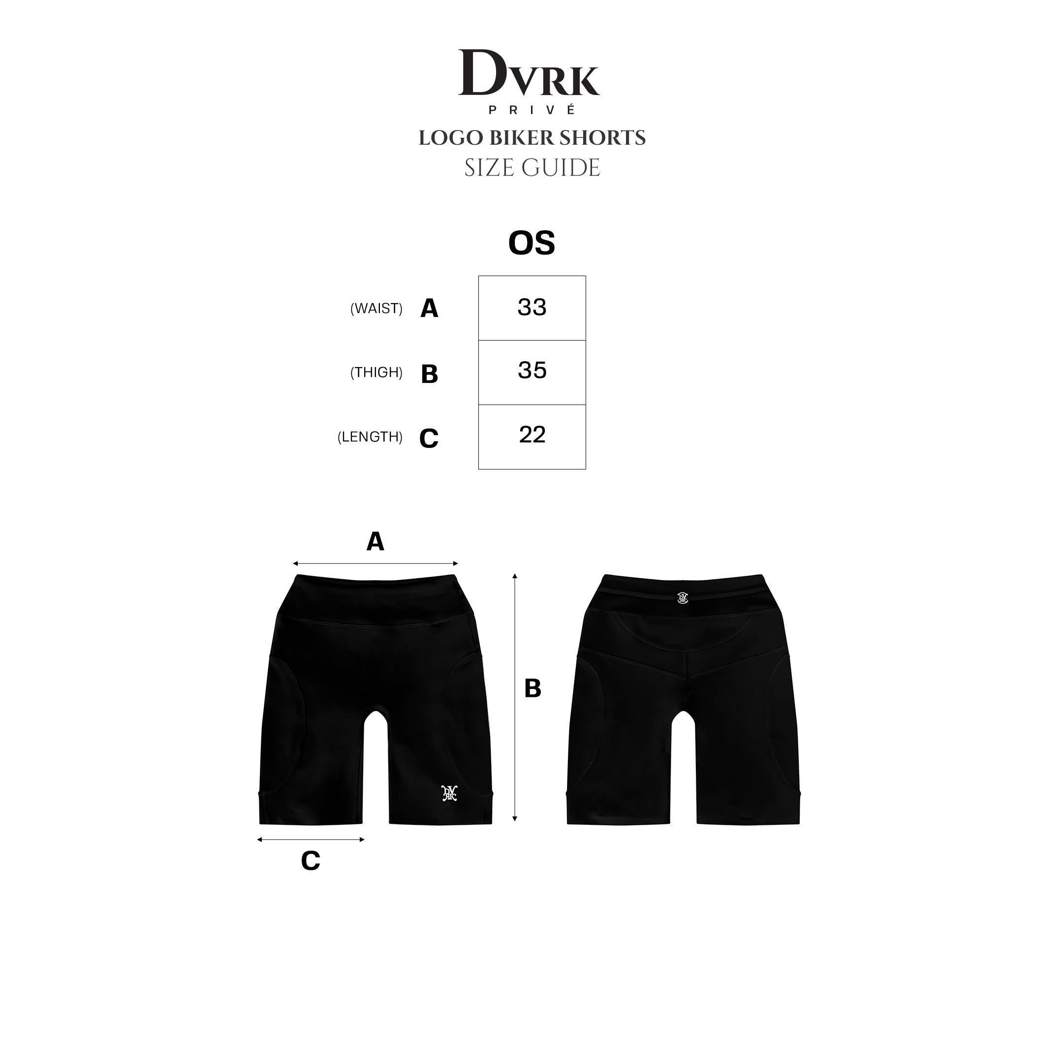 DVRK PRIVÉ LOGO BIKER SHORTS - BLACK