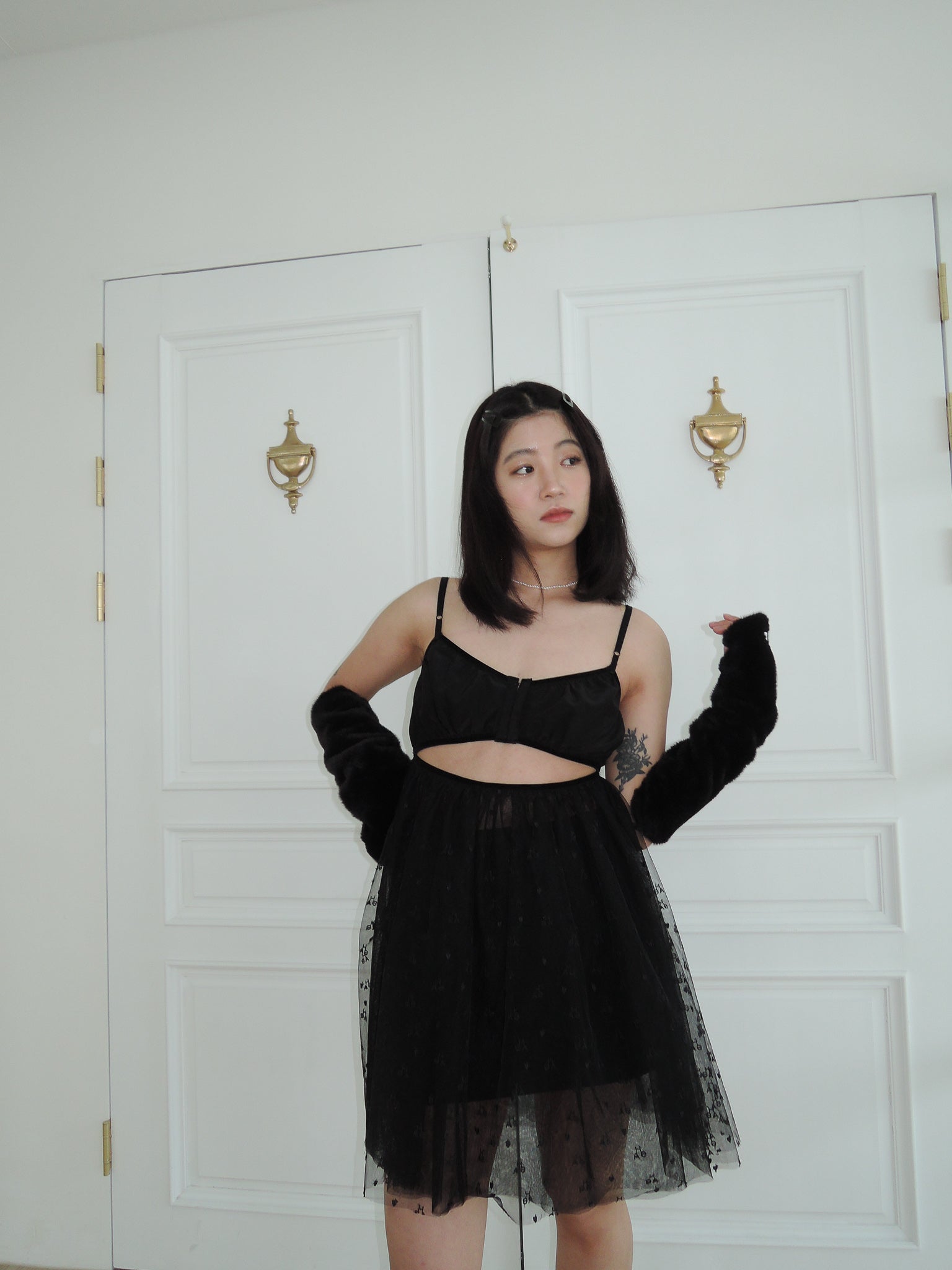 SHASHA TULLE DRESS _BLACK