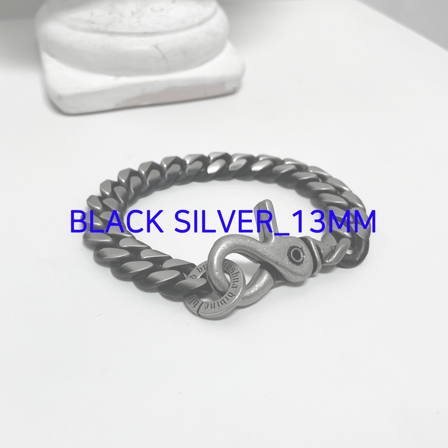 [BLESSEDBULLET]black line CURVE chain bracele_10mm