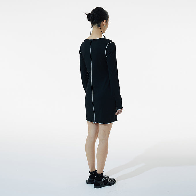 BLACK INTERLOCK DRESS