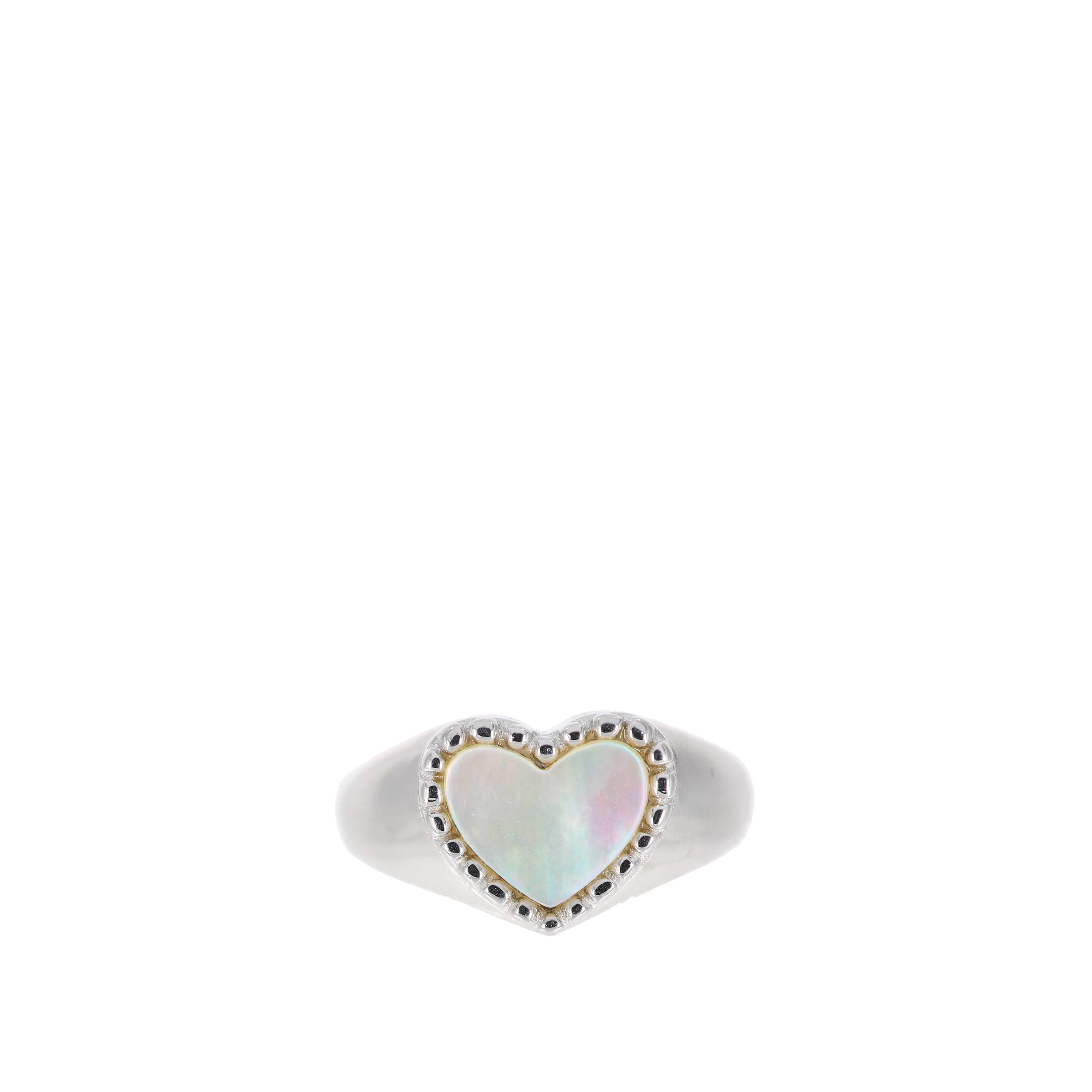 Mother-Of-Pearl Heart Silver Ring