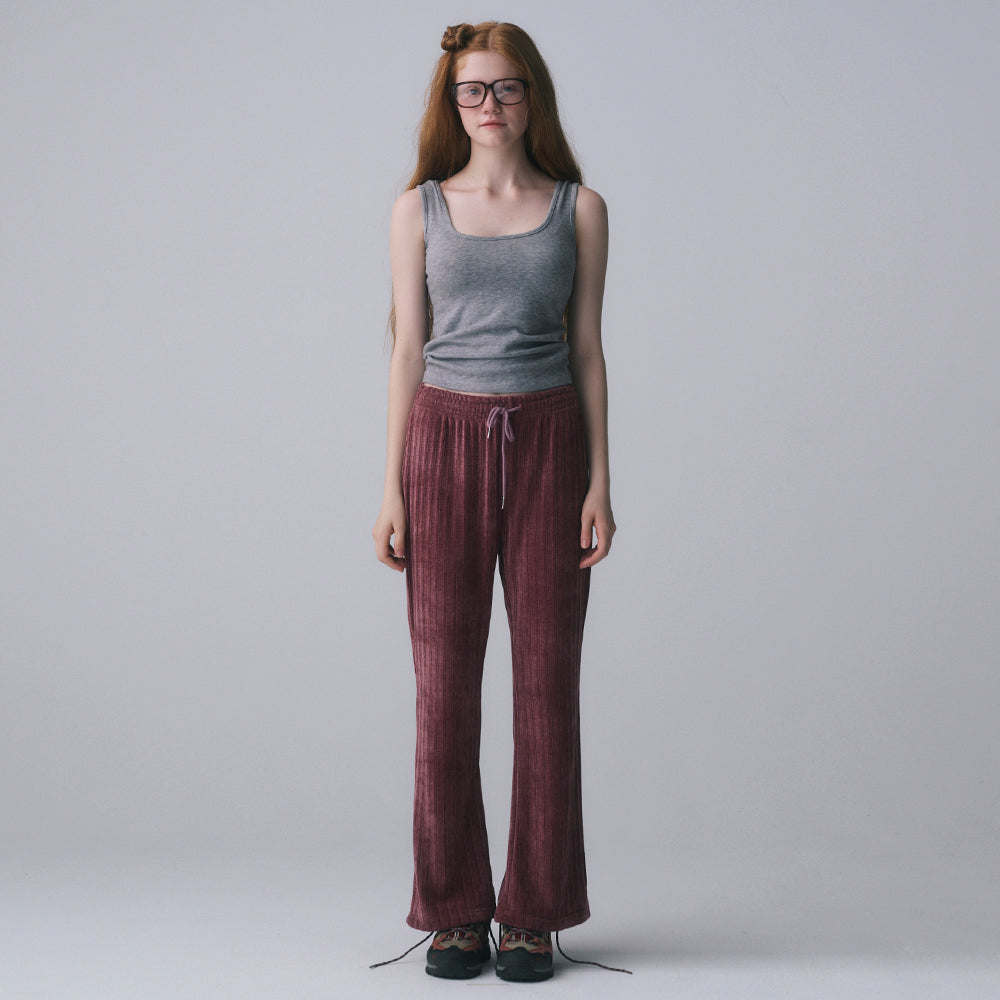 VELOUR BANDING PANTS, HAWTHORN ROSE