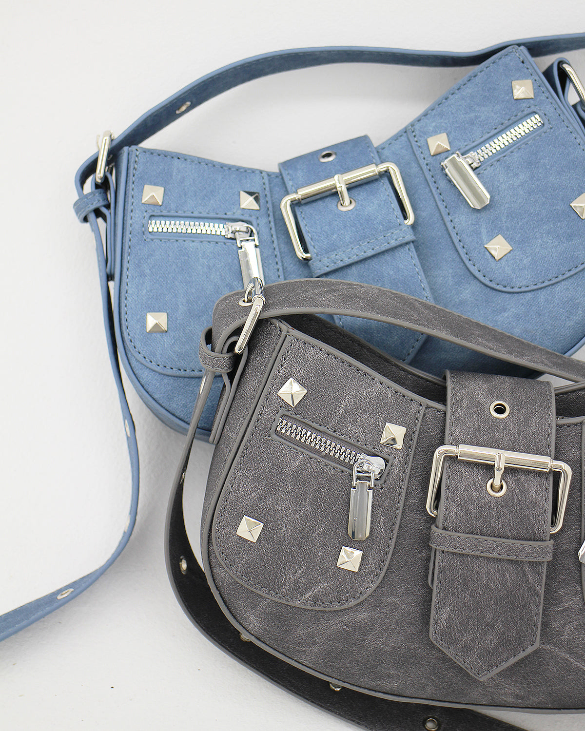 Denim Studded Shoulder Mini Bag (2color)