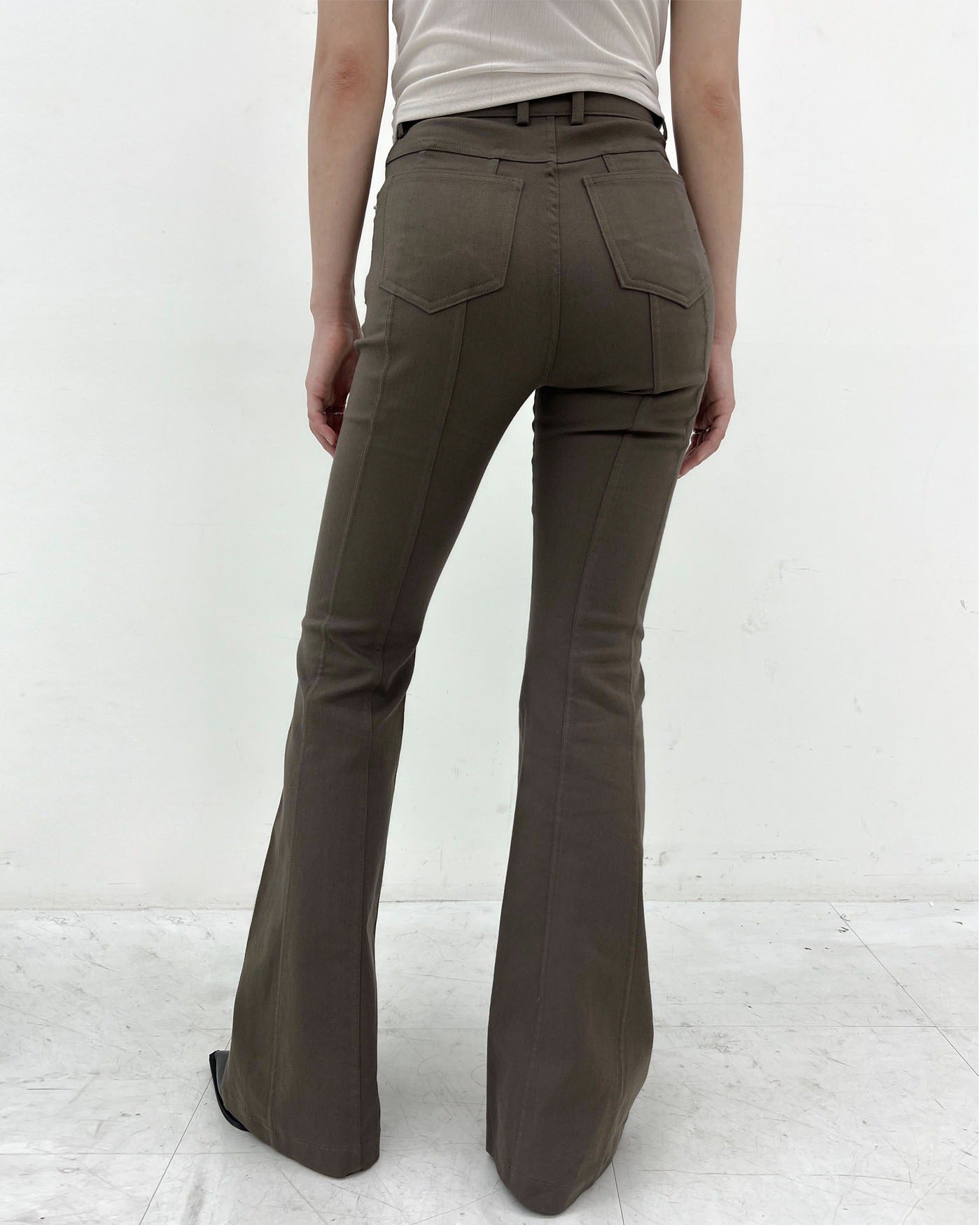 Side cutting line boots-cut cotton pants (2 Color)