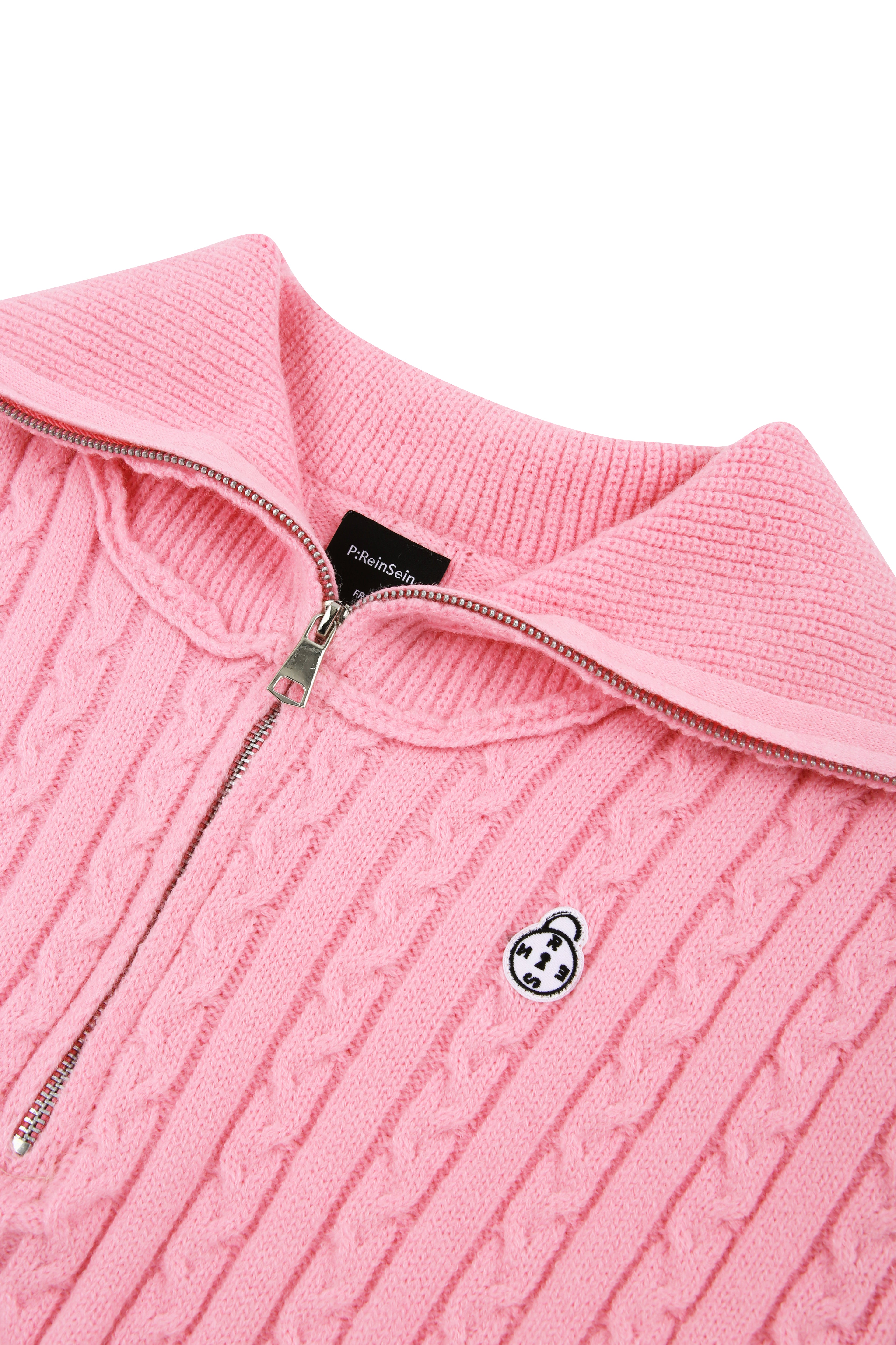 Half Zip-Up Collar Knitwear Set-up