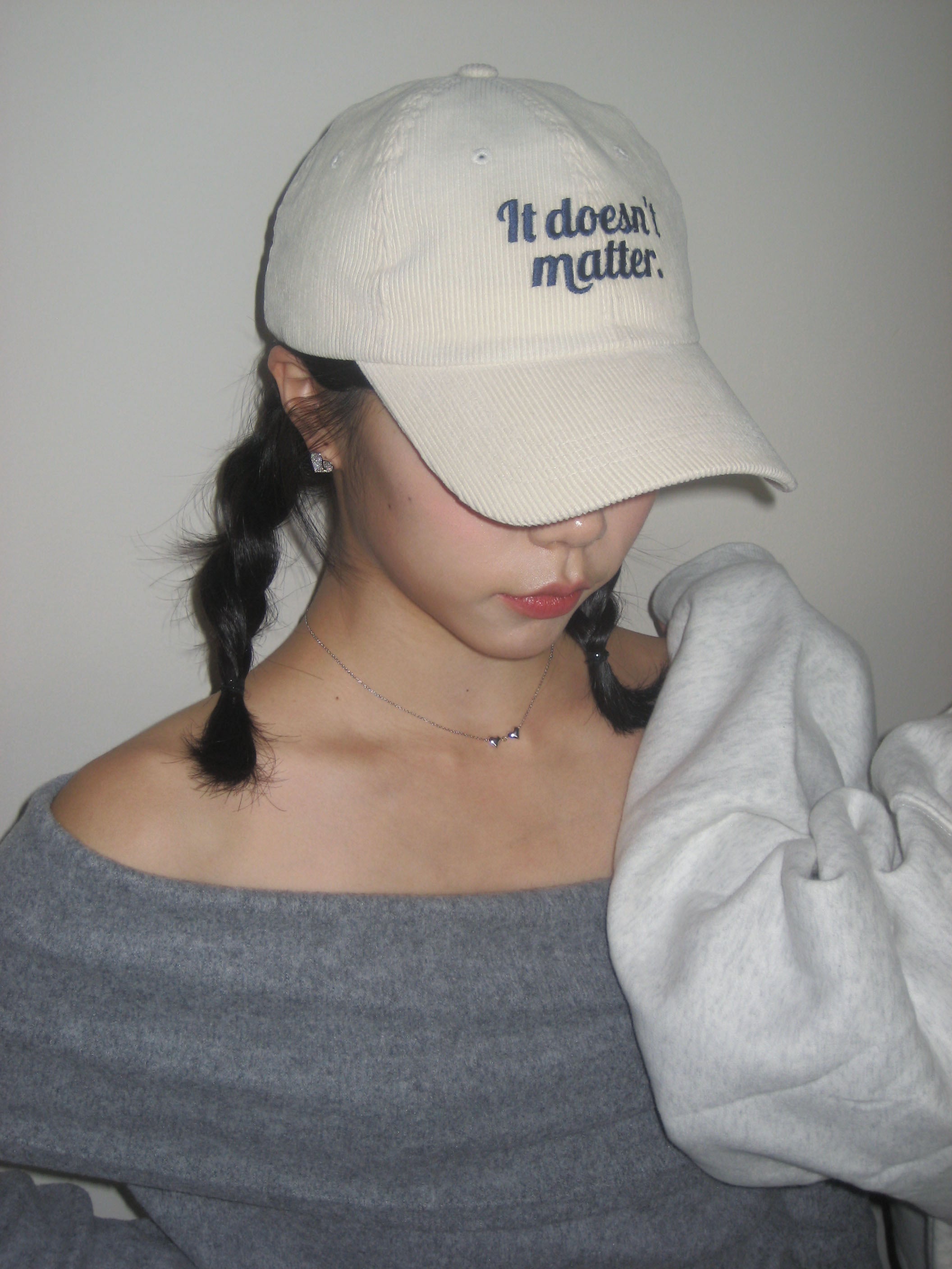 Corduroy logo ball cap (Ivory)