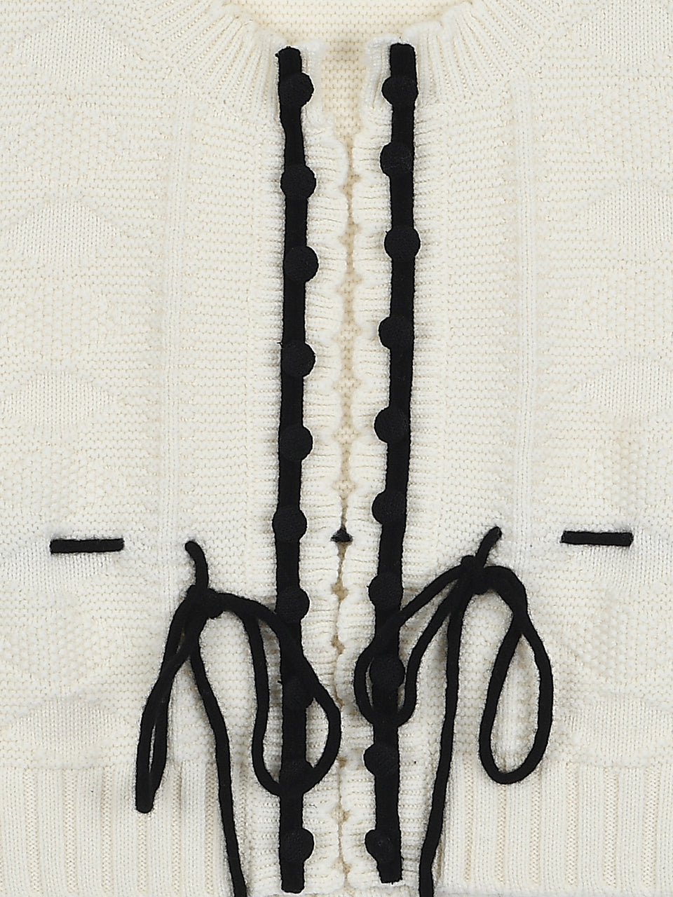 Petite Ribbon Knit Vest (Ivory)