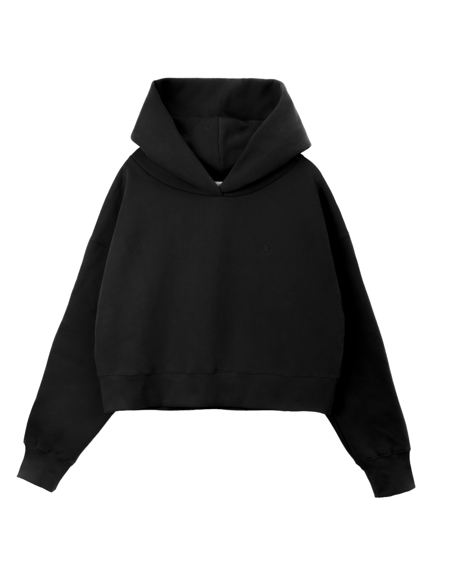 エンボスクロップドフーディー/Emboss Cropped Hoodie-BLACK