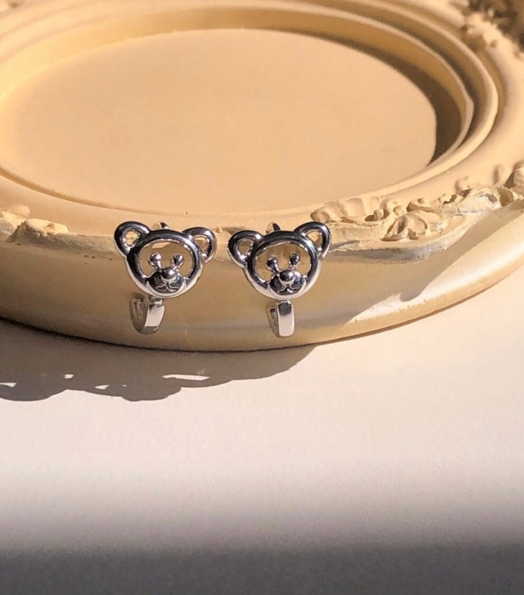 One-touch Teddy Bear Earrings (2 colors)