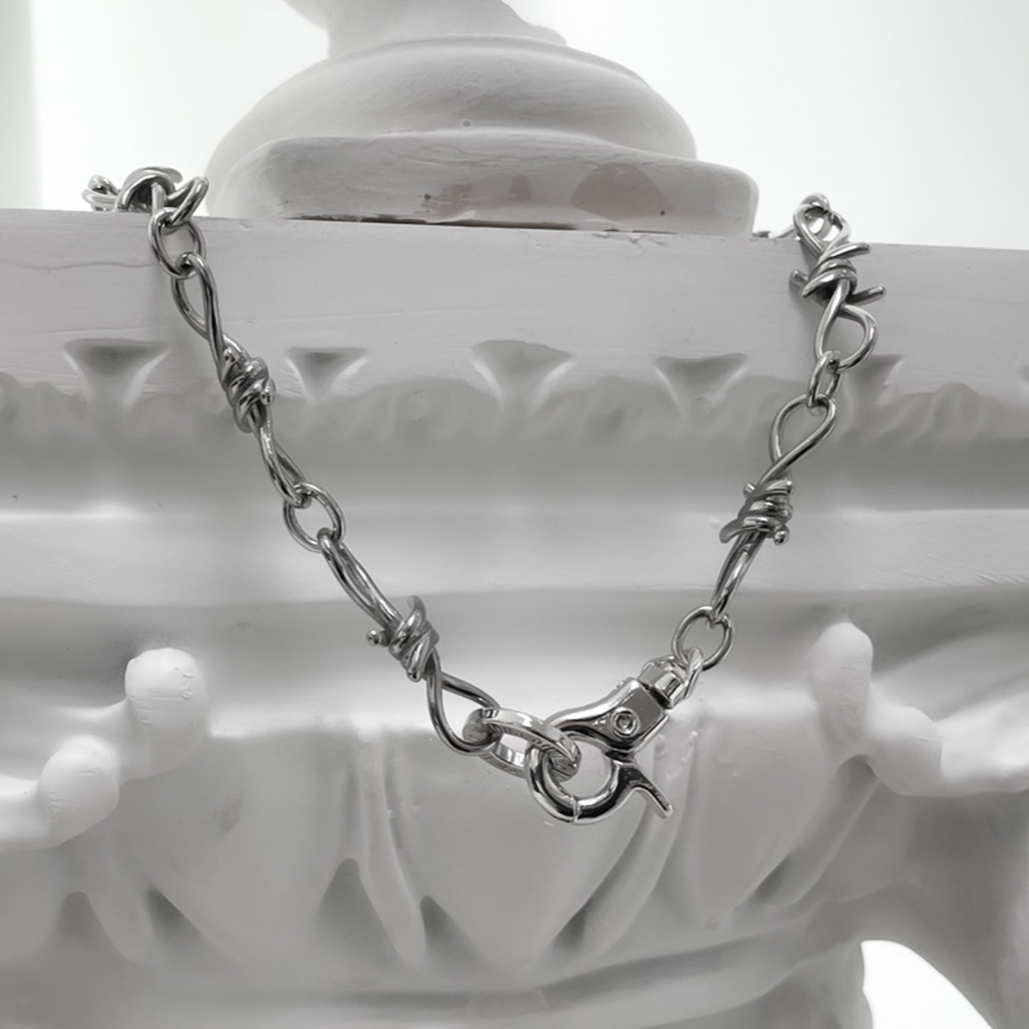 [BLESSEDBULLET]10mm thron link  necklace_vintage silver