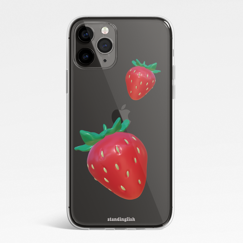 Strawberry phone case (jell hard)