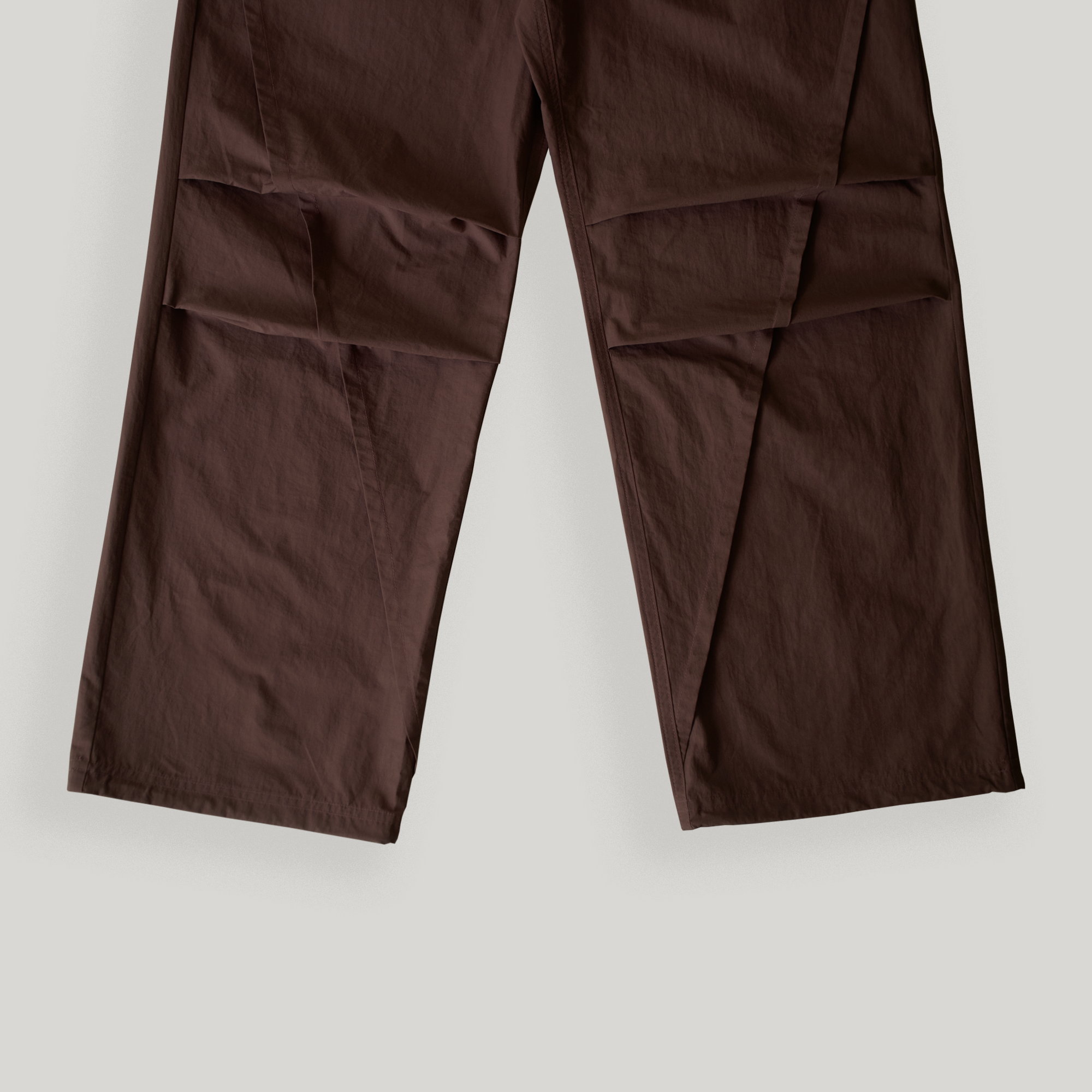 Brown Slit Nylon Pants