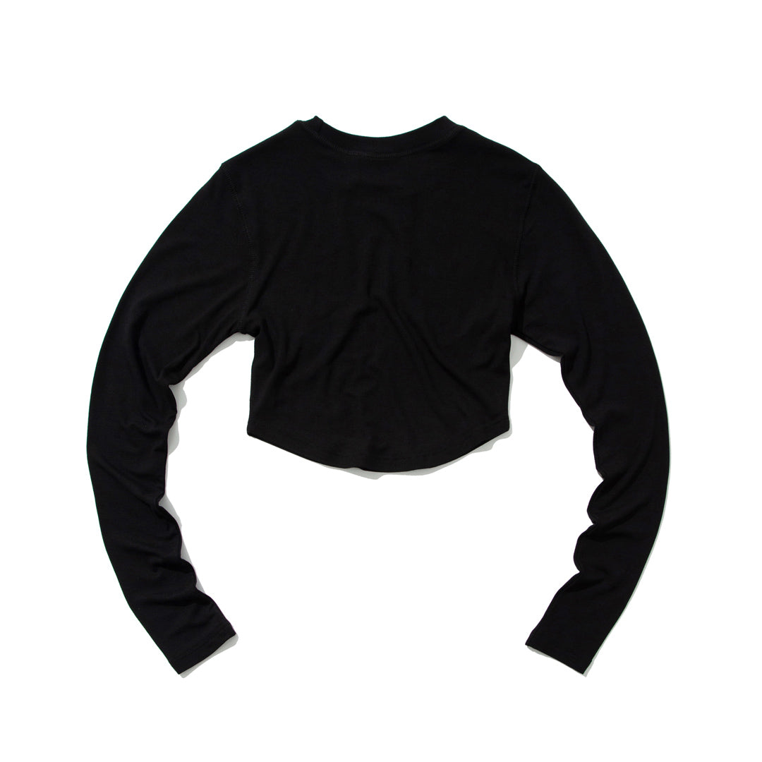 SYMBOL Crop long-sleeved T-Shirt (BLACK)