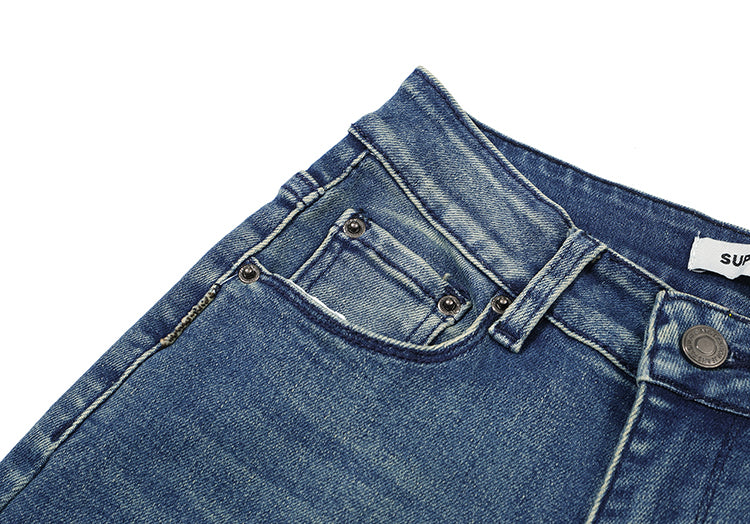 Line high bootcut denim pants