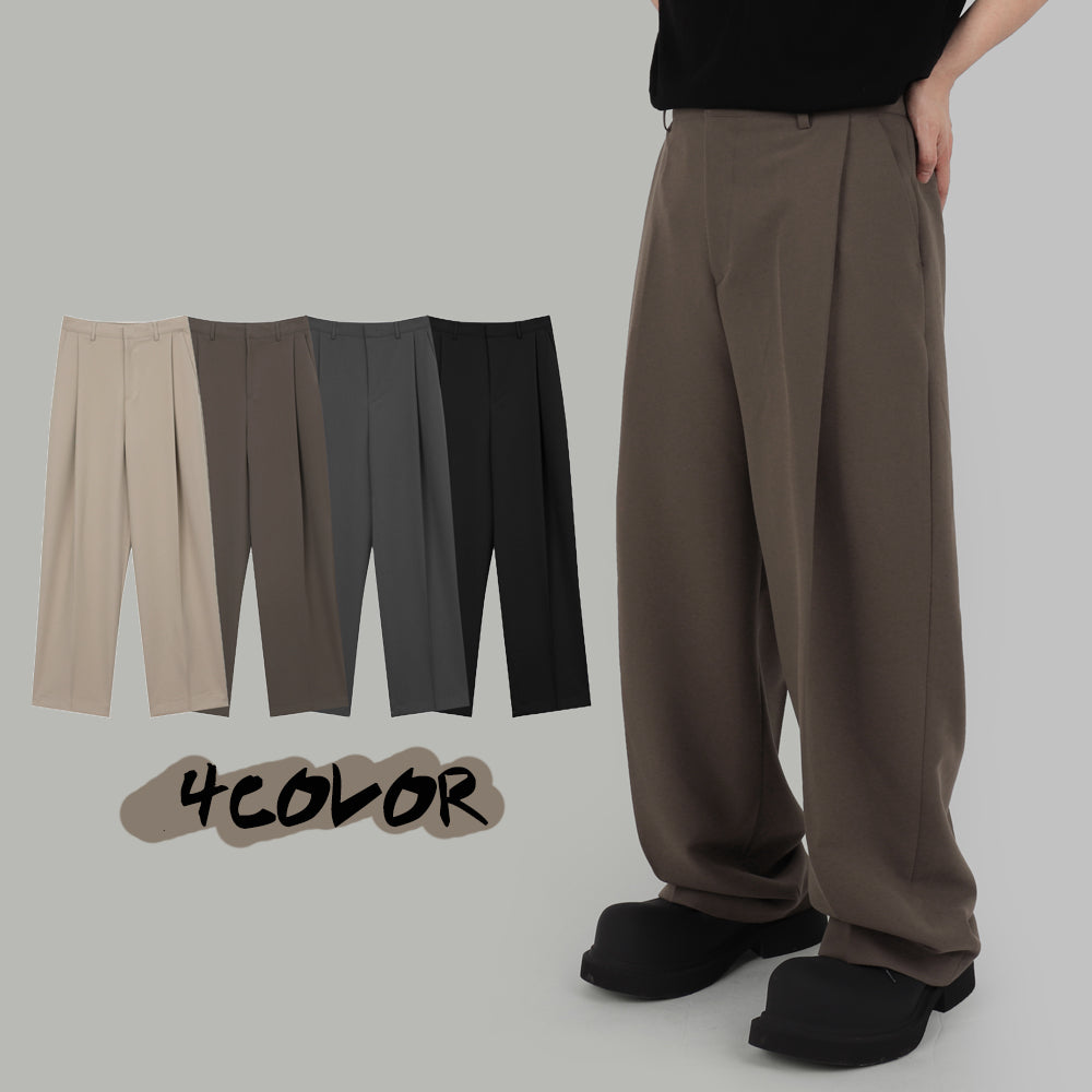 Deep Pintuck Wide Slacks