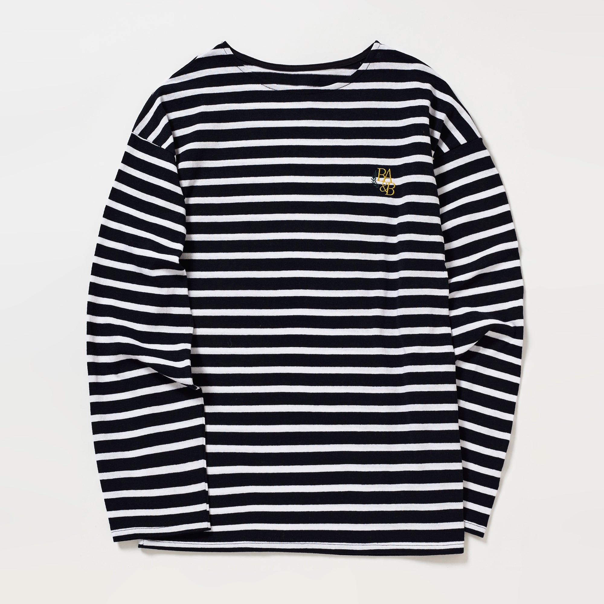 SMALL LOGO STRIPE LONG SLEEVE T-SHIRT_NAVY