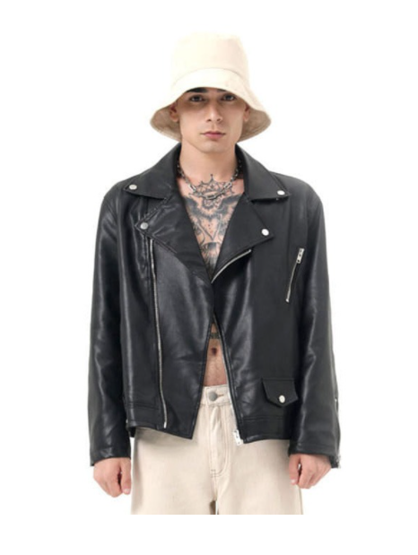 Leather biker jacket