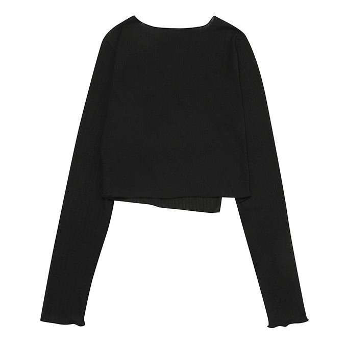 BLACK DIAGONAL LONG T-SHIRT