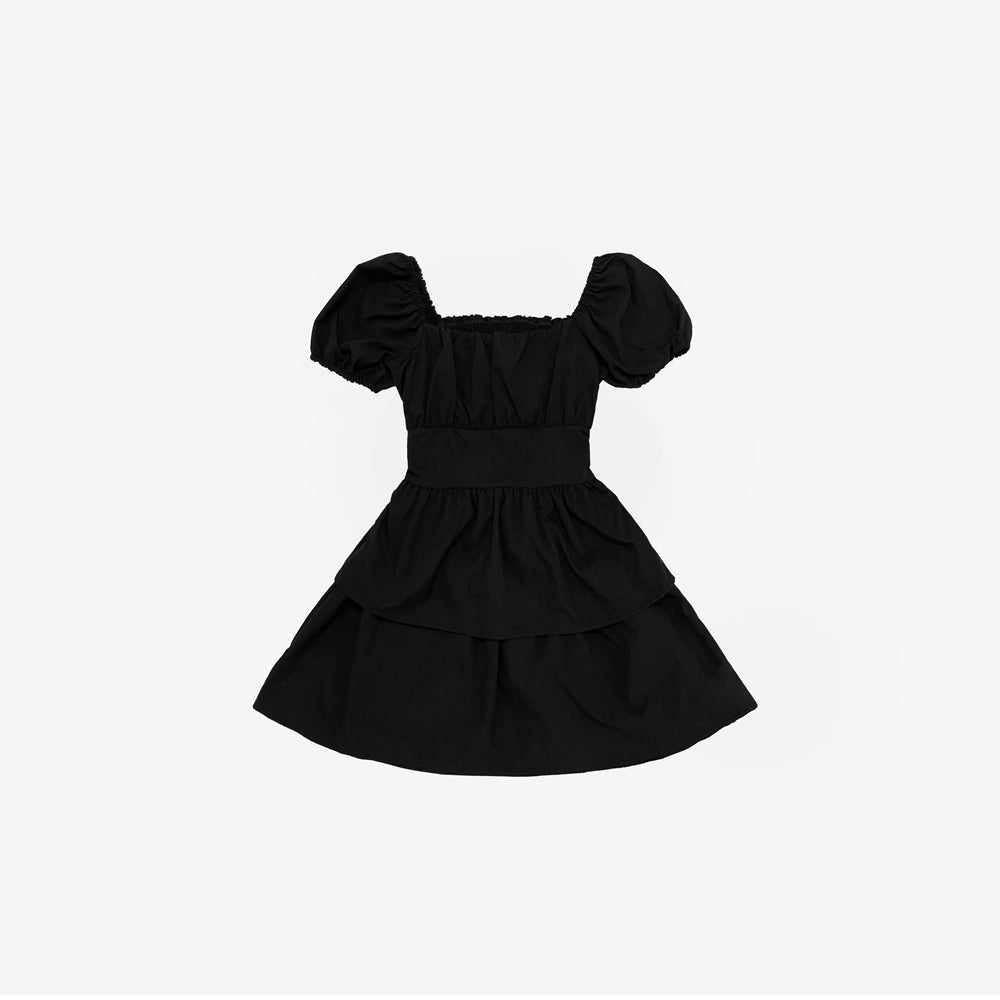 Webit Shirring Puff Dress