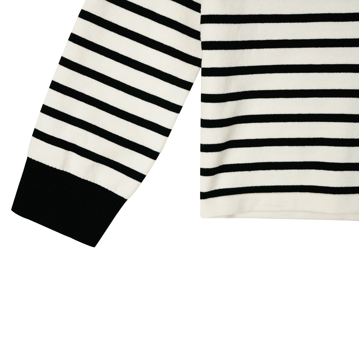 ストライプカラーニット / STRIPE COLLAR KNIT_BLACK