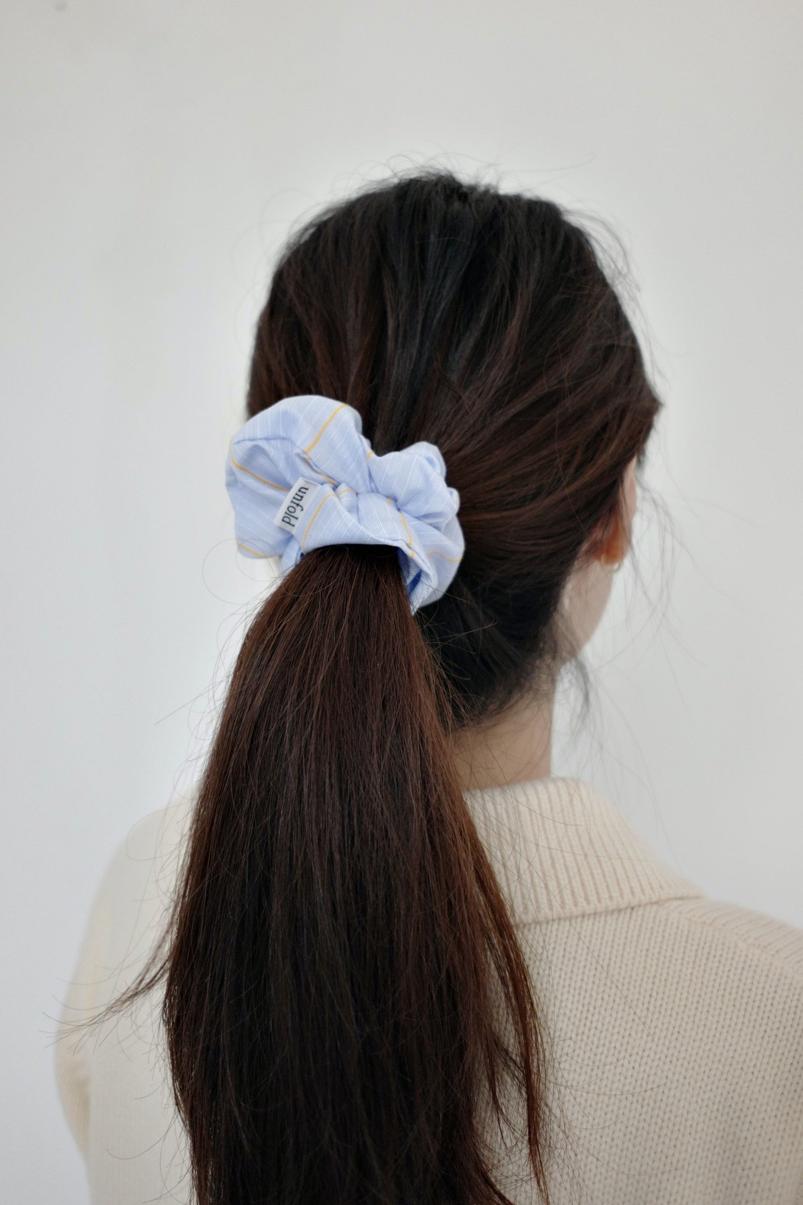 Cotton stripe hair scrunchie 2SET