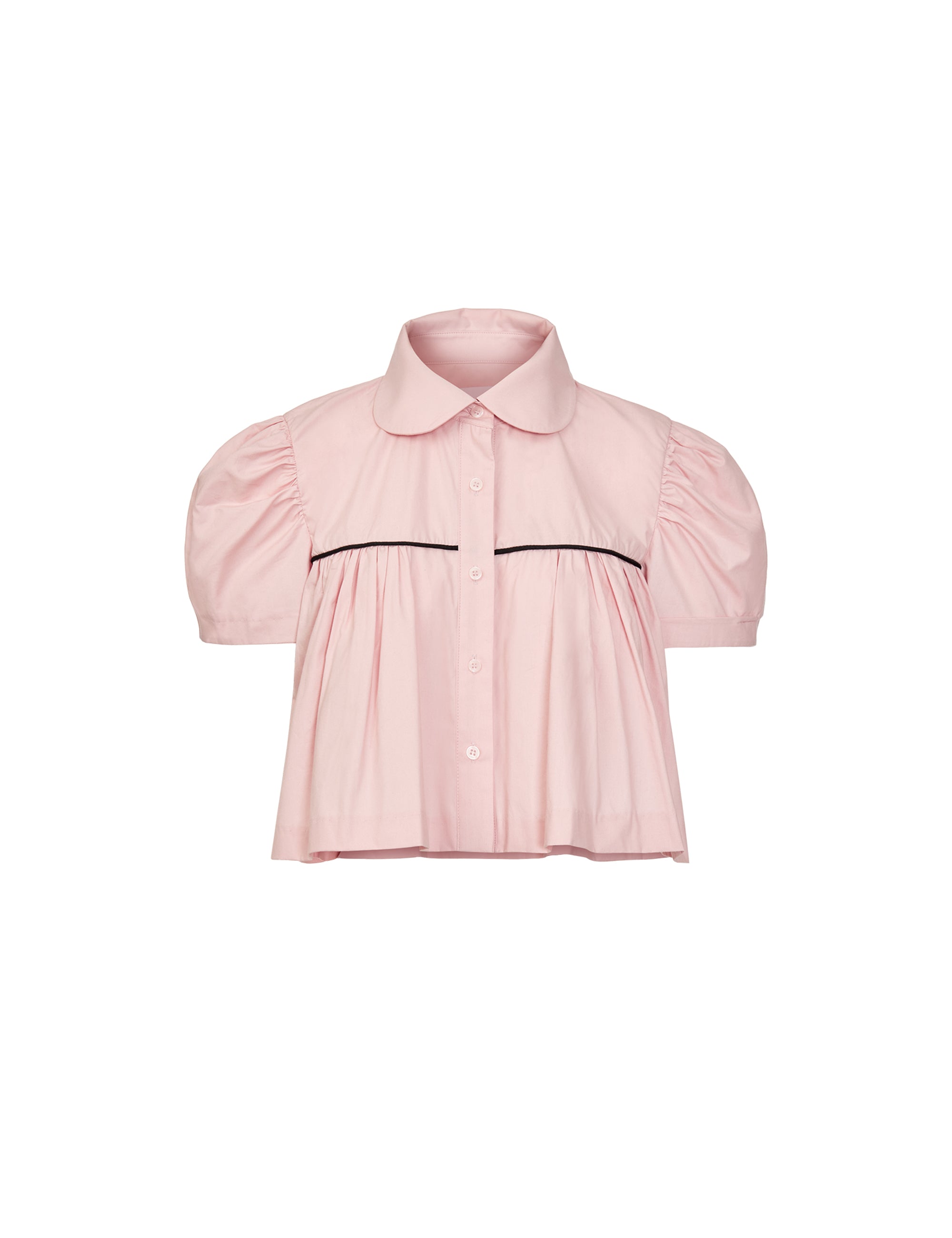 SHIRRING CROP BLOUSE (PINK)