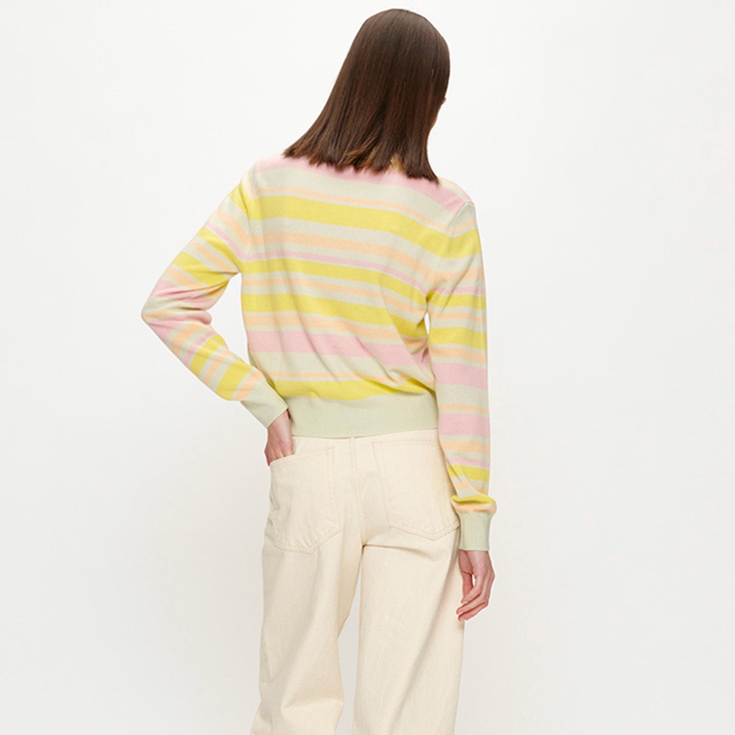 STRIPE SHORT PULLOVER_LIGHT GREEN