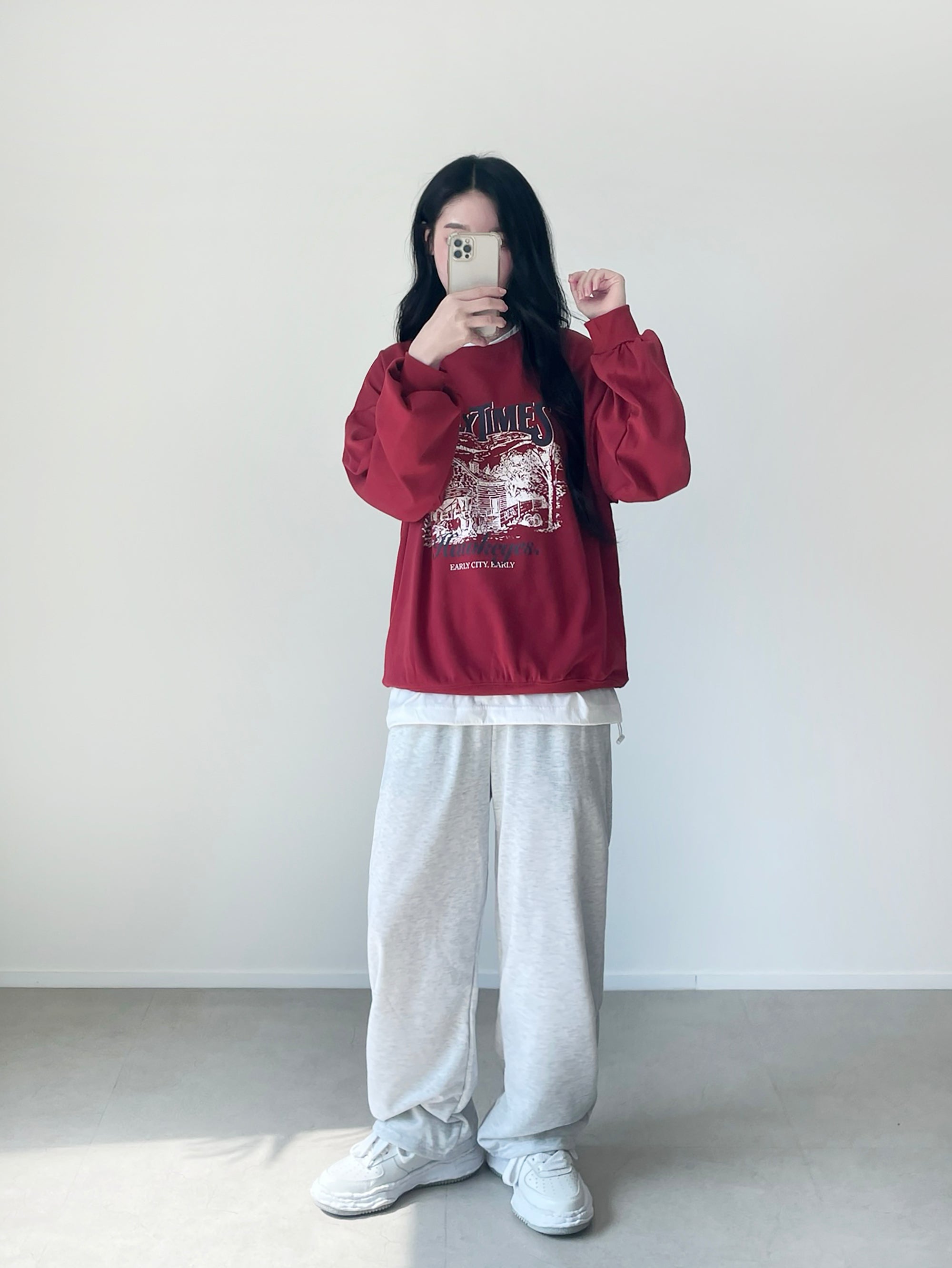 W cotton sweat pants