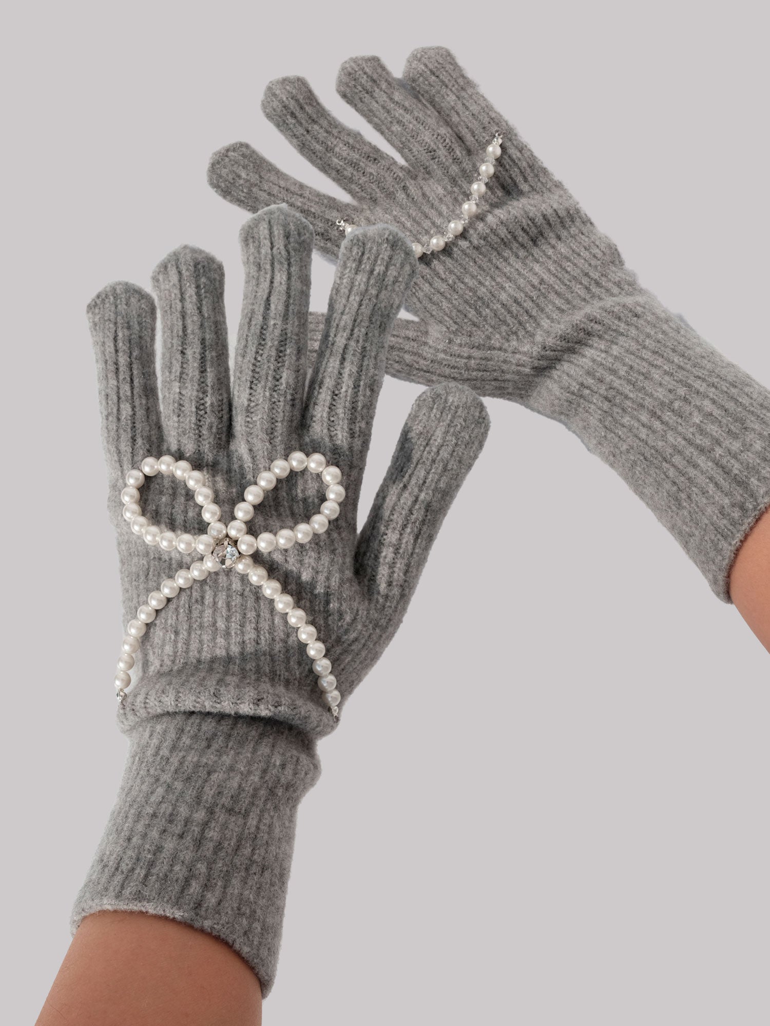 Grey-White Winter Gloves (Touchscreen)