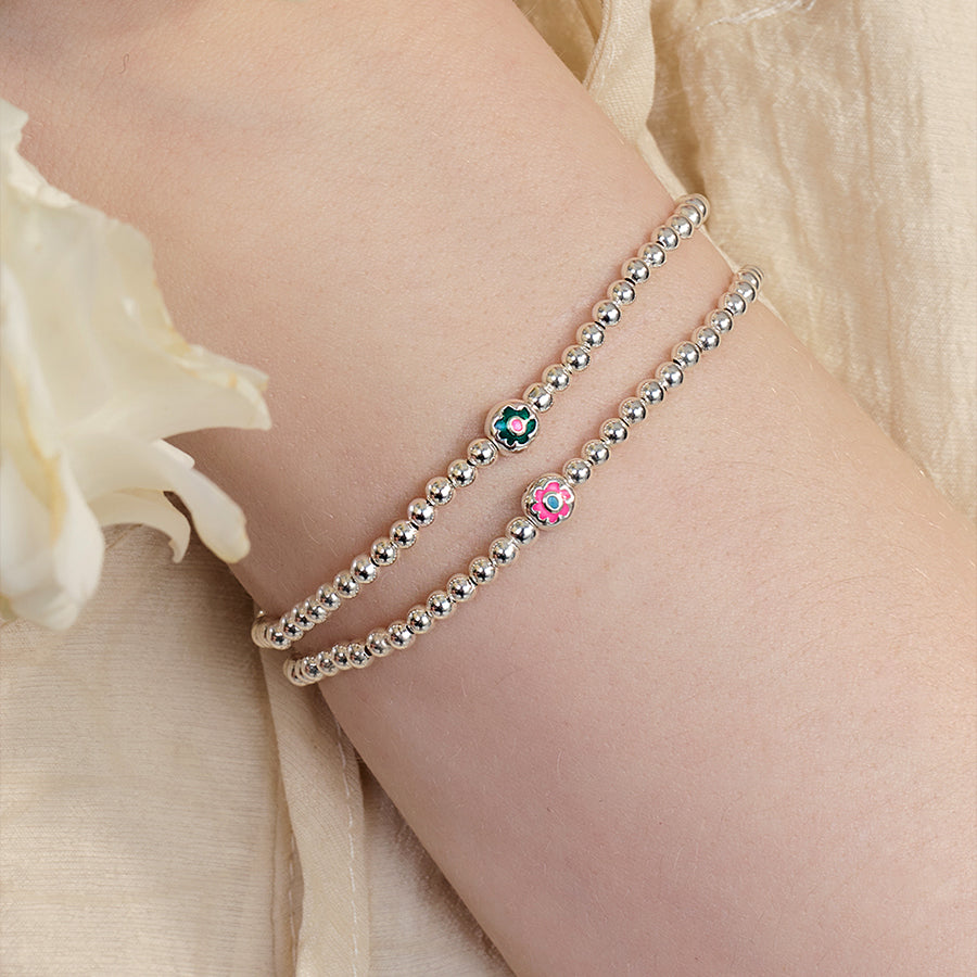 [24SP][sv925] flower ball bracelet