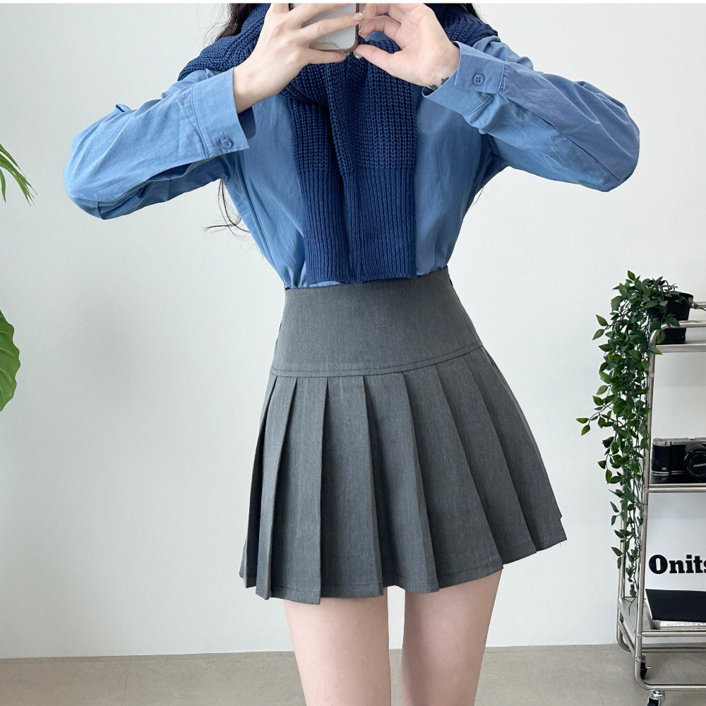 pleated mini skirt skirt