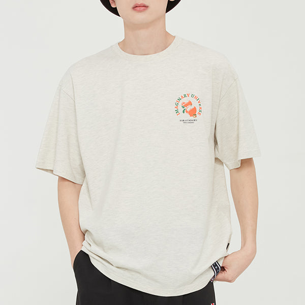 COLOR DOT ORANGE TEE_MELANGE IVORY