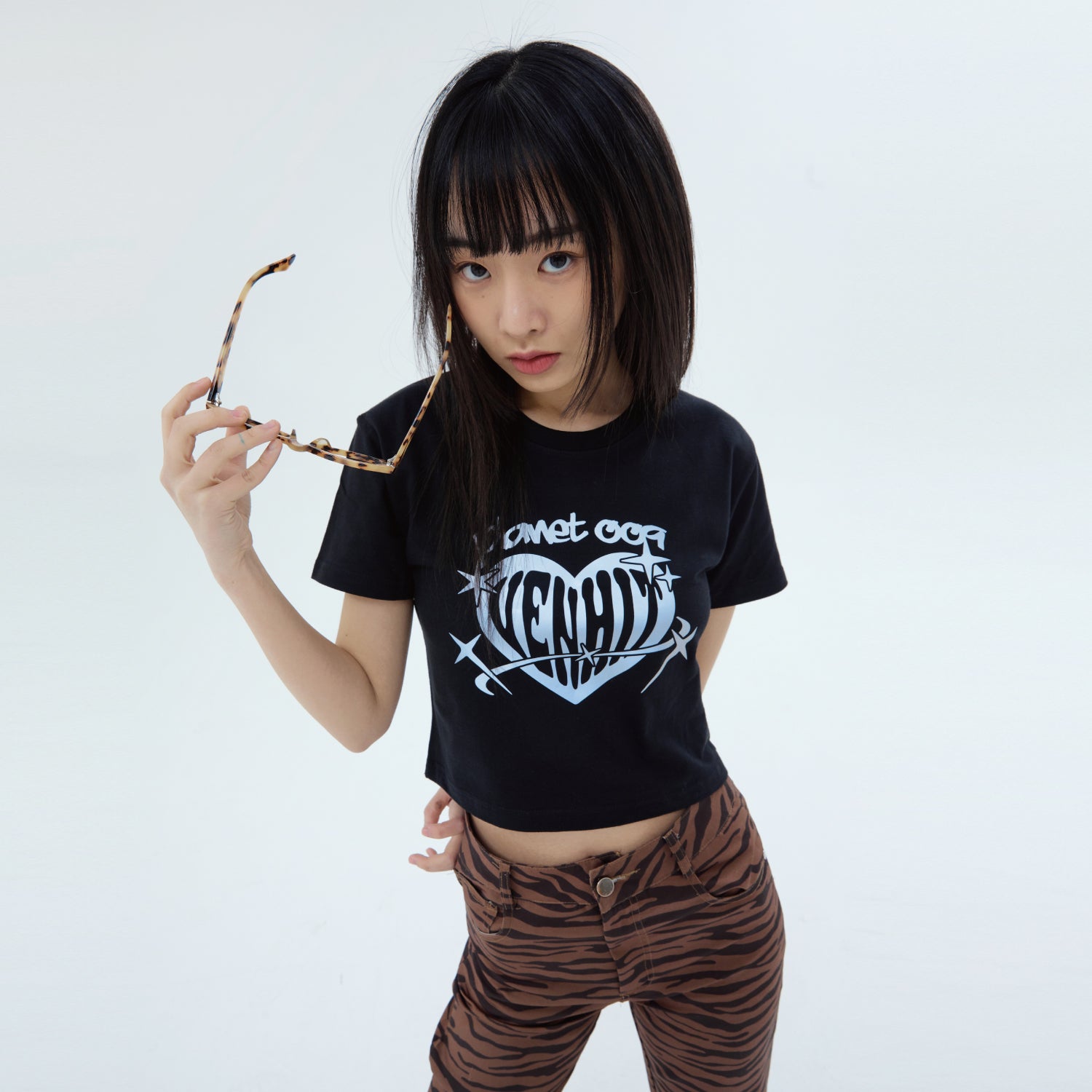 PLANET METALLIC CROP T-SHIRT