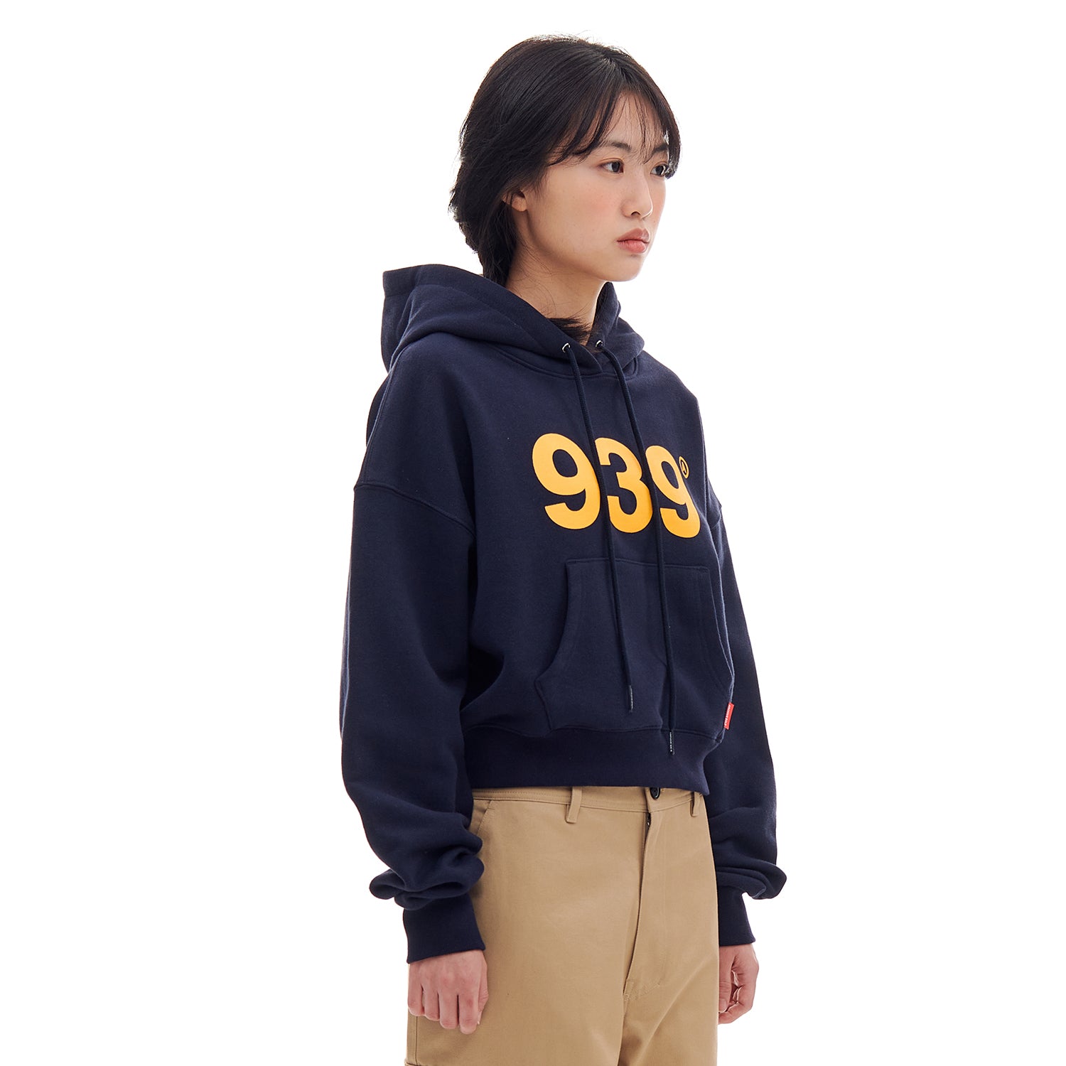 939 LOGO CROP HOOD (NAVY)