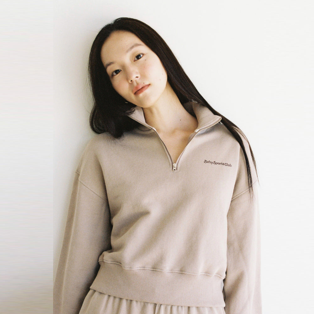 ベビースポーツクラブプルオーバー / [Call Me Baby] Baby Sports Club Half-Zip Pullover (Beige)