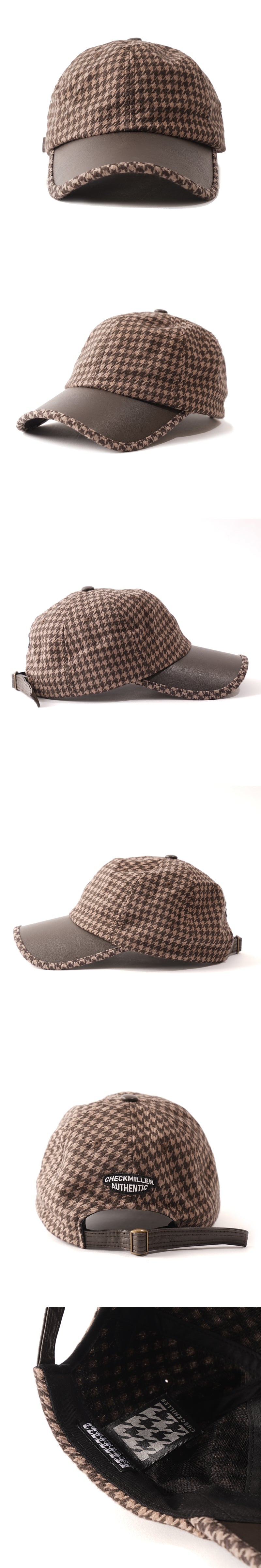 HOUNDSTOOTH CAP (BROWN)