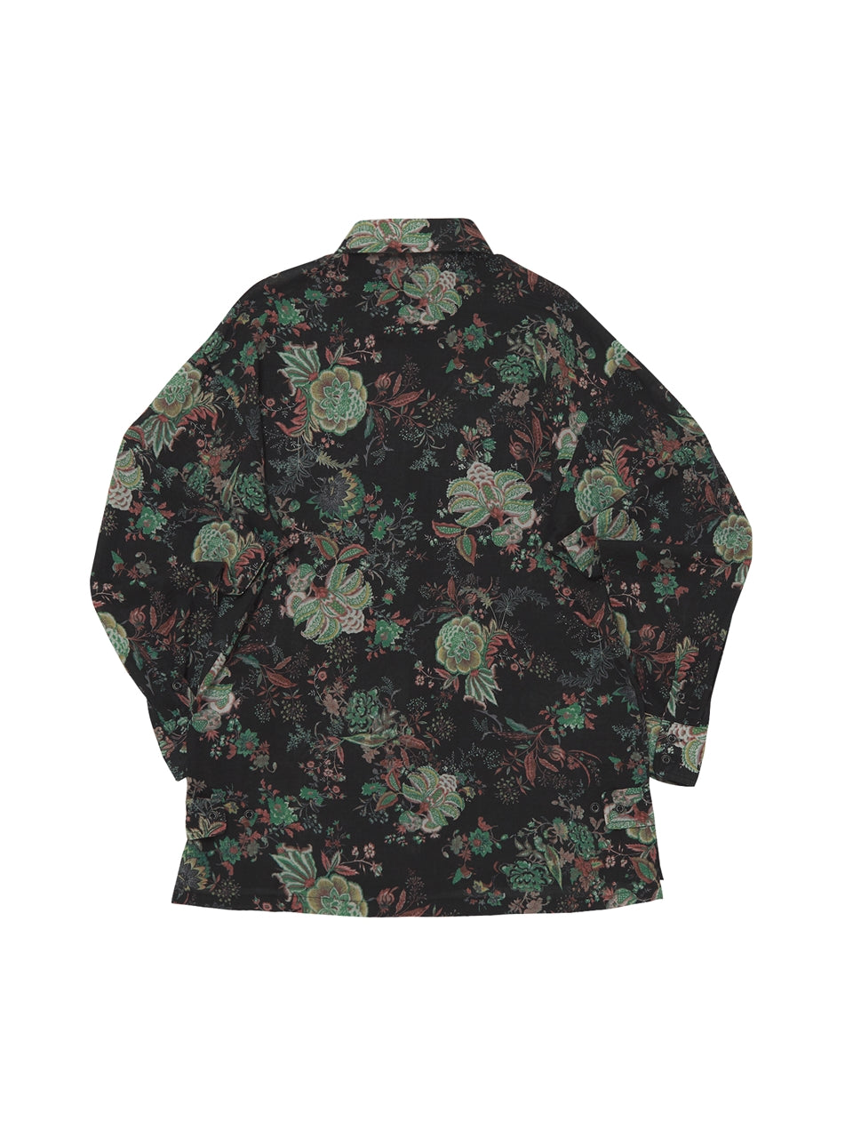 VINTAGE FLOWER DROP-SHOULDER SHIRT (Black)