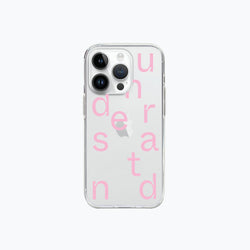 understand lettering jelly case pink