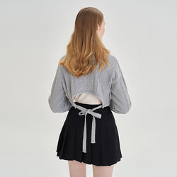 Back Open Twist Volero Sweater ( 3 Colors )