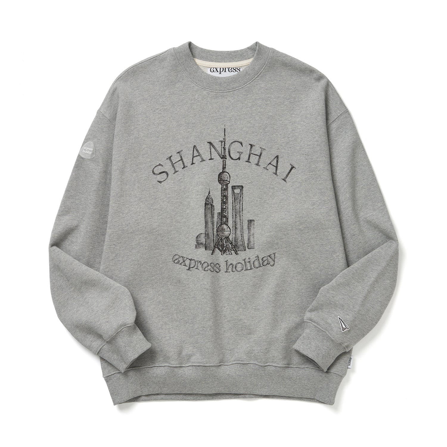 Express Holiday Shanghai Landmark Sweatshirt_Melange