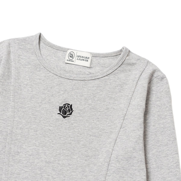 ROSE LINE L/S TEE(GREY)