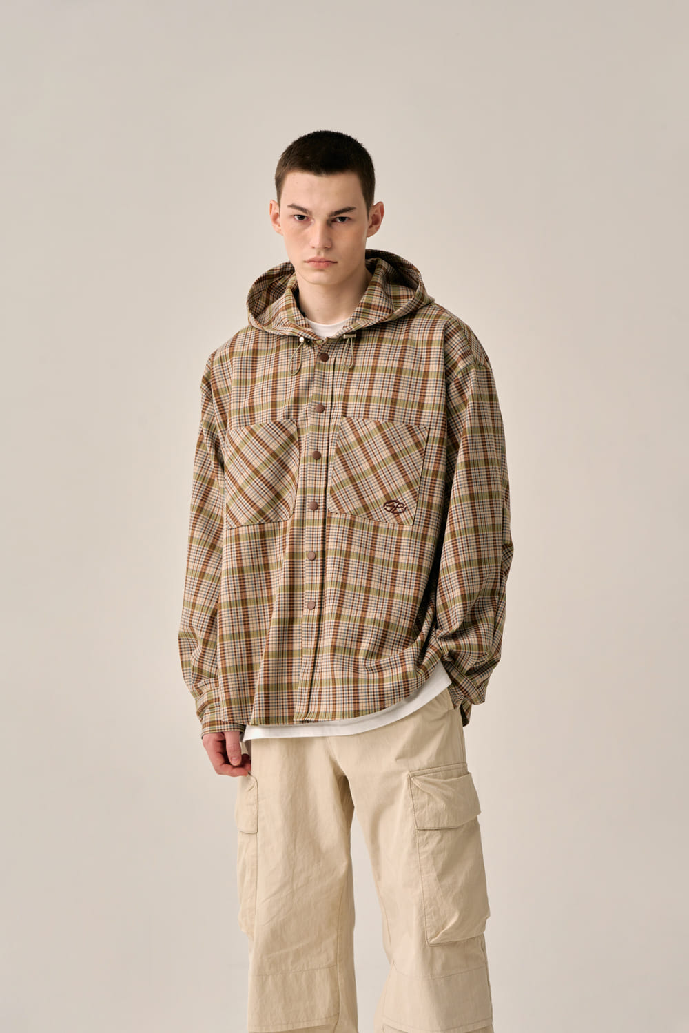 CHECKERED HOODED SHIRT