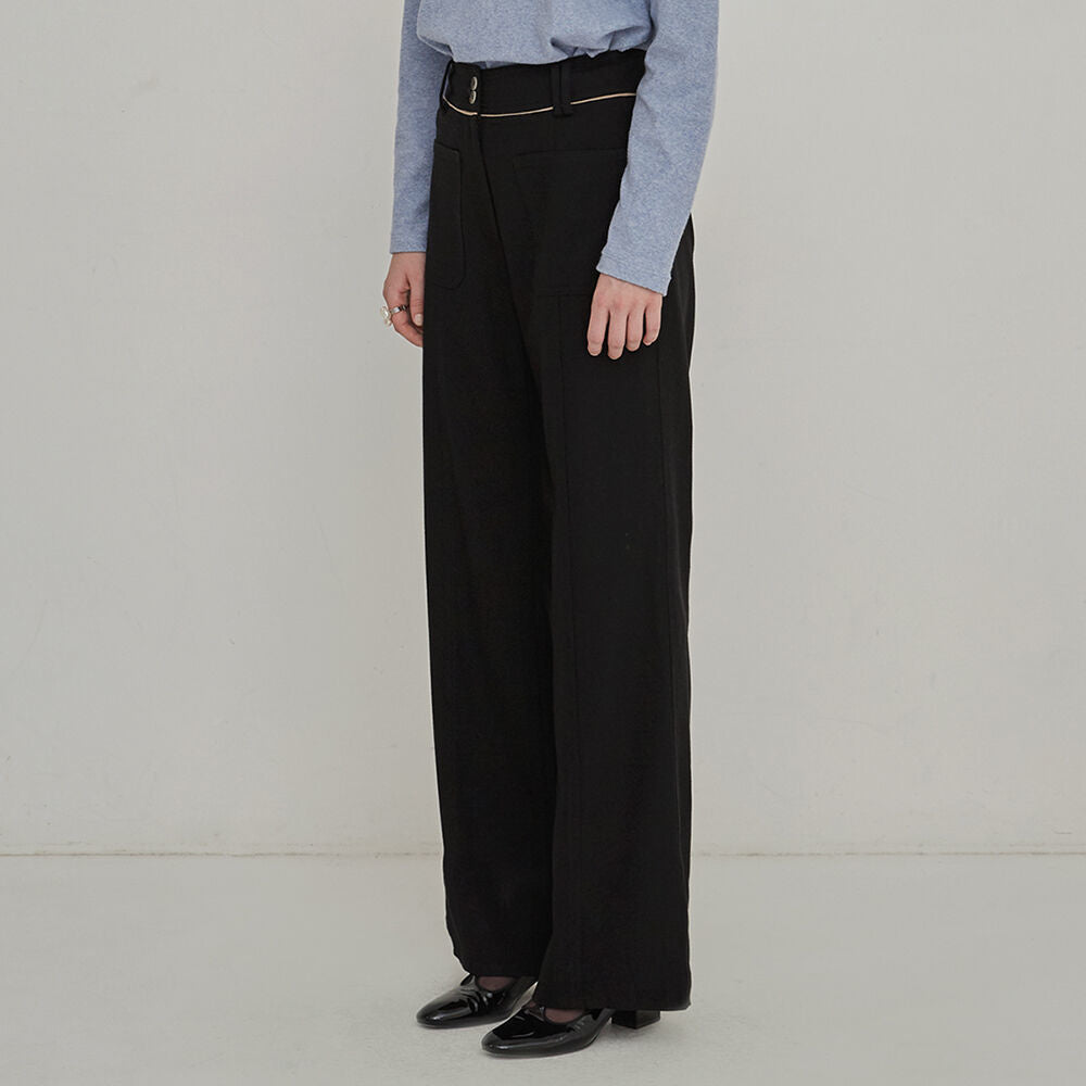 Wool pocket pants - Black