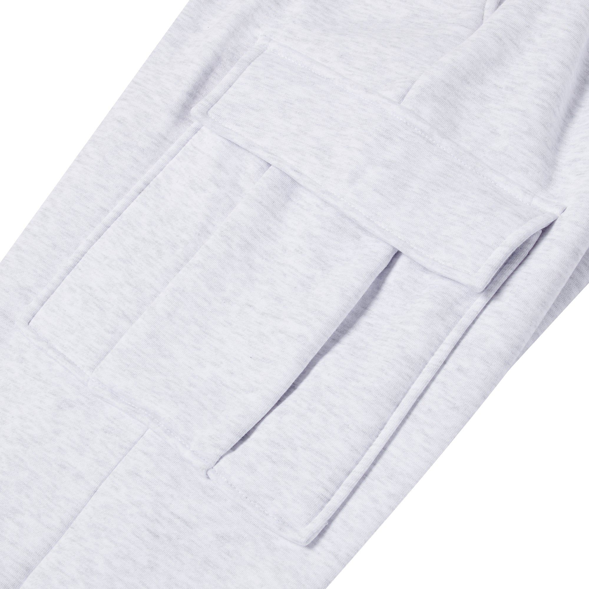 Balloon over cargo fleece jogger pants White Melange