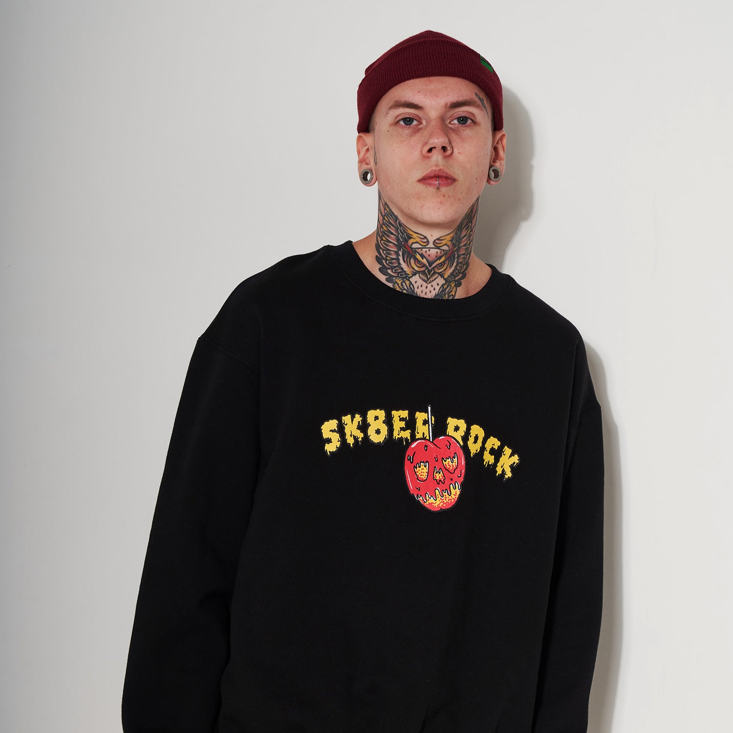 SKULL CHERRY SWEAT SHIRT BLACK