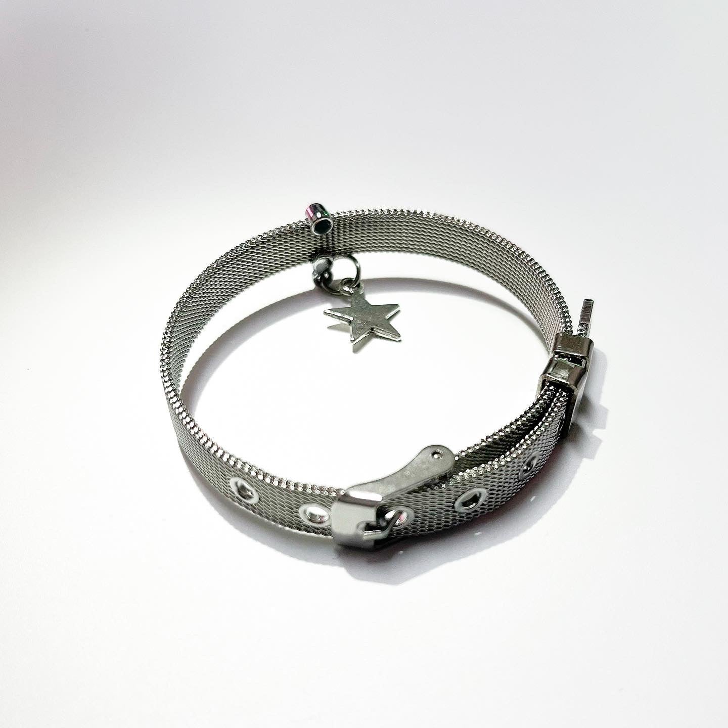 Silver star belt bracelet